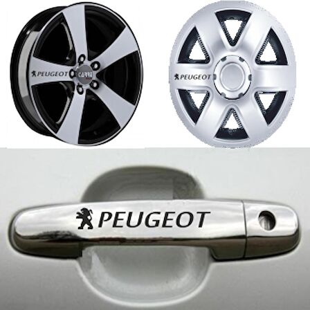 Peugeot Kapı Kolu Jant Sticker Yapıştırma 8 Adet