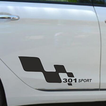 Peugeot 301 Yapıştırma Yan kapı Sport Oto Sticker Sağ Sol 2 Adet 