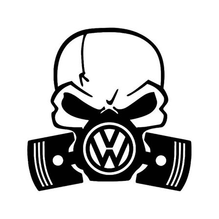 Gaz Maskesi Kuru Kafa Sticker Yapıştırma Vw