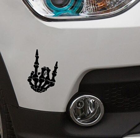Kafatası Parmak Havalı Sticker Oto Yapıştırma