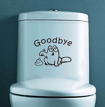 Klozet Banyo Sticker Komik Resim 10