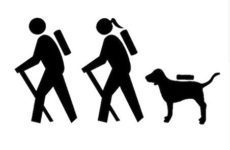 Çift Yürüyüş Köpek Kamp Aile Araba Sticker