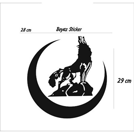 Ay ve Kurt Sticker Oto yapıştırma