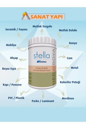 Stella Su Bazlı Saf Akrilik Boya Soft Lacivert