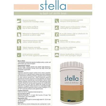 Bianca Stella Su Bazlı Akrilik Boya 0.5 lt İç Cephe Boyası Siyah
