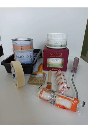Stella Boya Tezgah Ahşap Boya Seti Stella 0.5 Lt Sıvıcam 0.5 Lt Boya 0.25 Lt