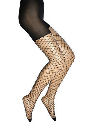 Ağ File Külotlu Kadın Çorap Siyah / 500 M