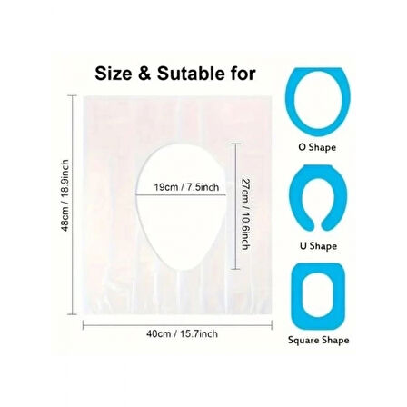 Hijyenik Tek Kullanımlık Klozet Kapağı Poşeti 200 Adet