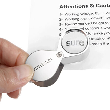 10x21 Full Çelik Kaplı Büyüteç Lüp