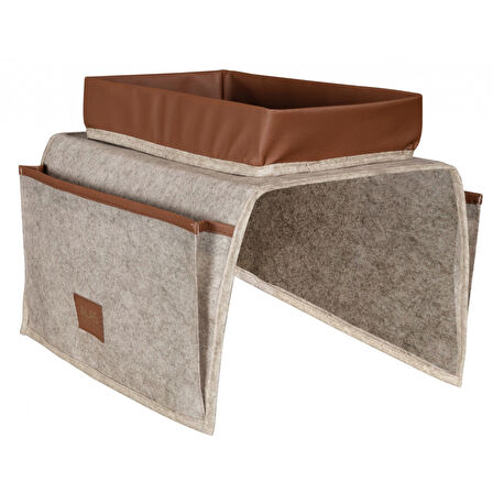 Çok Amaçlı Deri Şeritli Cepli Koltuk Kenarı Düzenleyici 03938