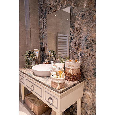 Yuvarlak Katlanabilir Çok Amaçlı Saklama Organizer Kutu Keçe Sepet (maxi) - 03396