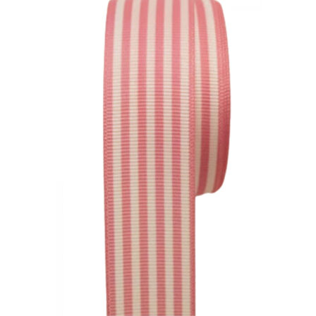 Tafta Çizgi Desen Kurdele 25 mm Pudra 1 Metre