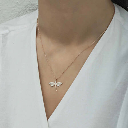 925 Ayar Gümüş Yusufçuk Kadın Gümüş Kolye T6525 (599599)