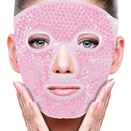 Terapi Jel Yüz Maskesi Soğuk Ve Sıcak Boncuklu Ayarlanabilir Maske (pembe)