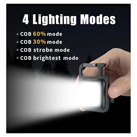 F.20a Mıknatıslı Kamp Feneri El Feneri 800 Lümen 30 Cob