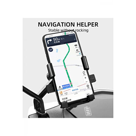 Otommatik Model Motosiklet Telefon Tutucu Ayna Bağlantılı