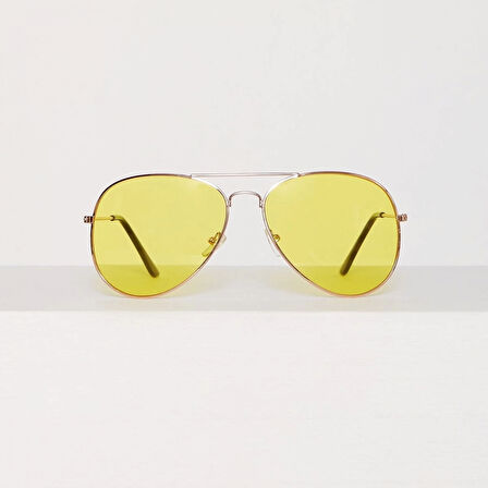 Unisex Gold Metal Çerçeveli Damla Gözlük (kutulu)