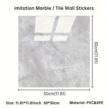 Gri Mermer Desen Duvar Sticker (30*30)