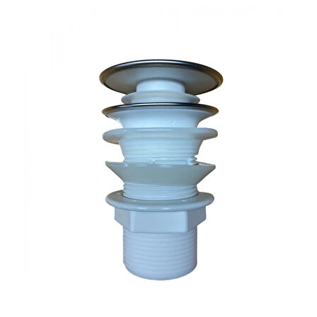 Pop Up Krom Kaplama Bas Aç Lavabo Sifonu Gideri Ekstra Contalı