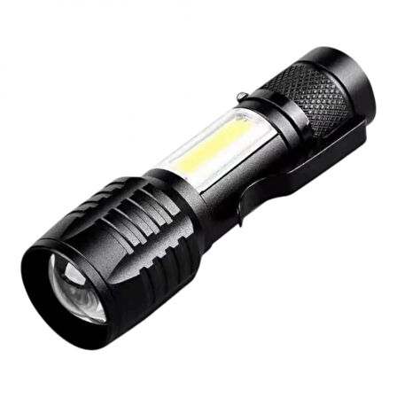 Wison Ws-5454 Taktik El Feneri Usb Şarj Edilebilir Kamp Feneri Cob Zumlanabilir Mini Taşınabilir El Feneri