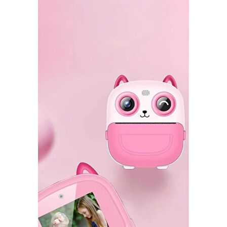 Dijital Video Fotoğraf App Destekli Çocuk Kamerası Termal Resim Kağıt Baskılı Yazıcı Pembe