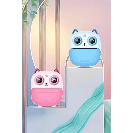 Dijital Video Fotoğraf App Destekli Çocuk Kamerası Termal Resim Kağıt Baskılı Yazıcı Pembe