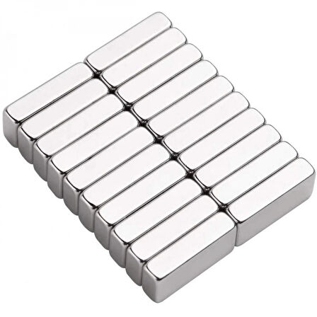 10 Adet 20x10x5 Mm Neodyum Magnet N35 Güçlü Mıknatıs Köşeli Ve Dayanıklı Nikel Kaplama