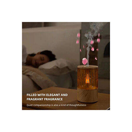 Mum Işığı Görünümlü Taşınabilir 125ml Kapasiteli Işıklı Aroma Yayıcı Hava Nemlendirici