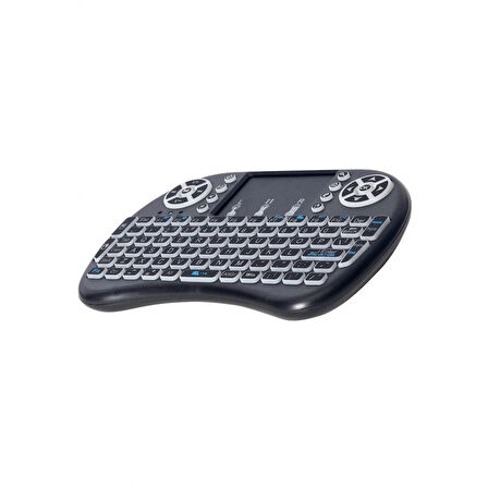 Smart Tv Box Ps3 Uyumlu Kablosuz Dokunmatik Işıklı Şarjlı Touchpadli Mini Q Klavye