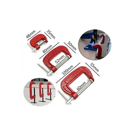 Doğrama Ve Metal Sıkma Sıkıştırma İçin 3lü Mini Mengene Aparat