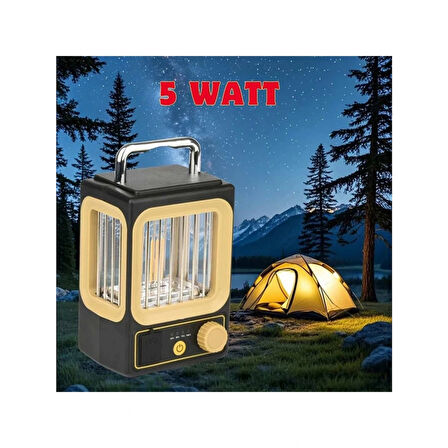 Ampul Solar Şarj Edilebilir 12 Led 1 Rustikli Led Kamp Lambası