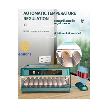 Profesyonel 130 Yumurtalık Tam Otomatik Kuluçka Makinesi Yedek Motorlu Tavuk Kaz Ördek Bıldırcın Güvercin Süs Kuşu İçin Tasarlanmış