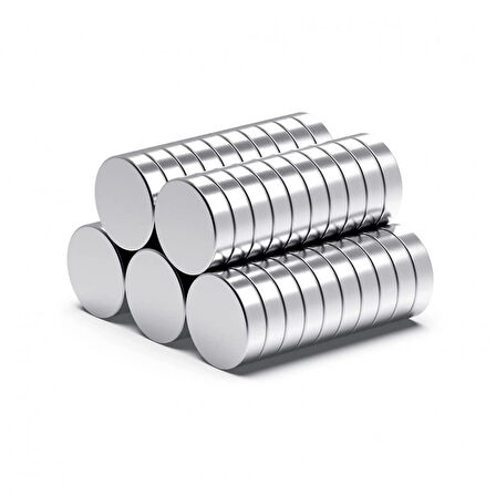 10 Adet 10x1mm Yuvarlak Neodyum Mıknatıs Güçlü Dayanıklı Magnet Nikel Kaplama