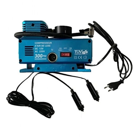 220 Volt-12 Volt 250 Psi Geniş Uygulama Yelpazesi Kompresör Lastik Hava Şişirme Oto Pompası