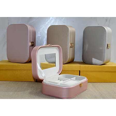 Deri Kaplamalı Makyaj Ve Takı Kutusu Alk3607