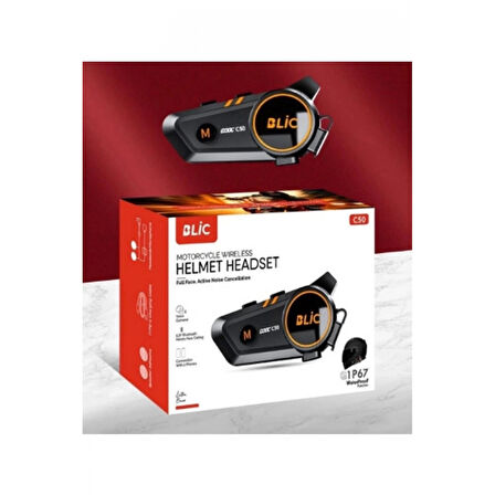 C50 Motosiklet Intercom Kask Kulaklık 1000 Mah Rgb Işıklı Bluetooth Kulaklık Ip67