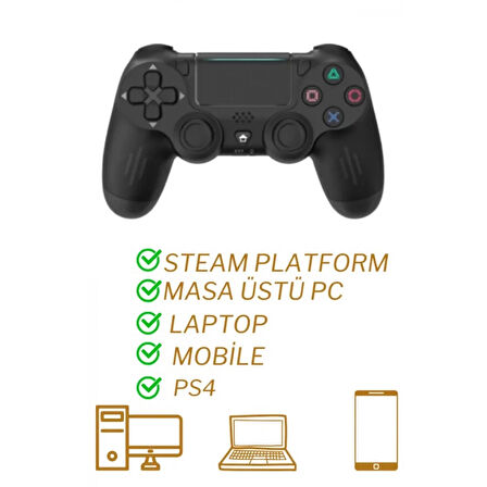 Ps4 Kol Wireless Bt Kablosuz Oyun Kolu Ps4 Joystick Tablet Telefon Pc Uyumlu Titreşimli Oyun Kolu