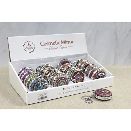 Taşlı El Aynası Anahtarlık Alk3769