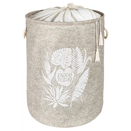 Torbalı Ve Kulplu Püskül Detaylı Düzenleyici Çok Amaçlı Organizer Keçe Sepet -03631