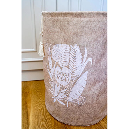 Torbalı Ve Kulplu Püskül Detaylı Düzenleyici Çok Amaçlı Organizer Keçe Sepet -03631