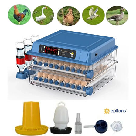 Tam Otomatik 120 Yumurta Kapasiteli Kuluçka Makinesi - Civciv Kaz Hindi Ördek İçin Wifi Kameralı Yedek Motorlu Set