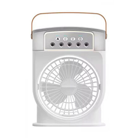 Şarjlı 600 Ml Su Hazneli Taşınabilir Masaüstü Vanilatör  Güçlü Fan Ve 2000 Mah Pil Beyaz