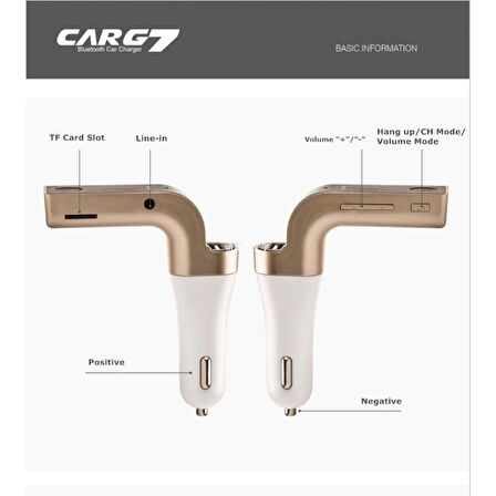 Carg7 Bluetooth Araç Fm Transmitter Usb Girişli