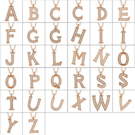 925 Ayar Gümüş Rose I Harfi Kadın Gümüş Kolye T6732 (599599)