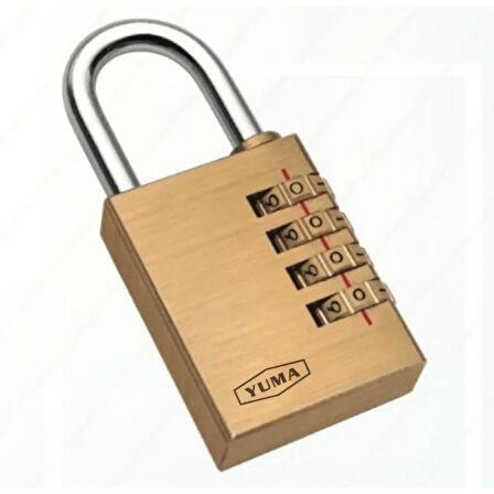 Pirinç Şifreli Asma Kilit - 4 Basamaklı 50mm