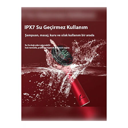Şarjlı Ve Titreşimli Saç Masaj Tarağı Bakım Yağı Hazneli Fırça