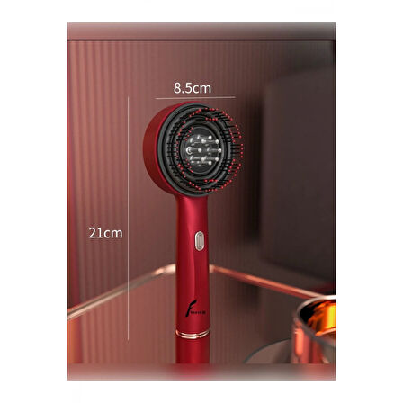 Şarjlı Ve Titreşimli Saç Masaj Tarağı Bakım Yağı Hazneli Fırça