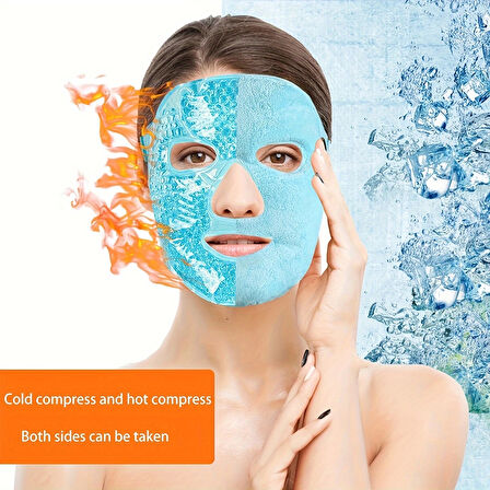 Terapi Jel Yüz Maskesi Soğuk Ve Sıcak Boncuklu Ayarlanabilir Maske (mavi)
