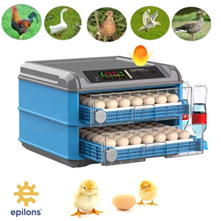 Tam Otomatik 128 Yumurta Kapasiteli Kuluçka Makinesi - Civciv Kaz Hindi Ördek Yetiştiriciliği Wifi Kamera Hediyeli