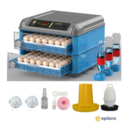 Tam Otomatik 128 Yumurta Kapasiteli Kuluçka Makinesi - Civciv Kaz Hindi Ördek Yetiştiriciliği Wifi Kamera Hediyeli